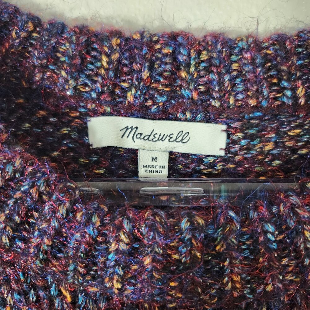 Madewell Marled Shimmer Pullover Sweater Purple Size M - Picture 6 of 14